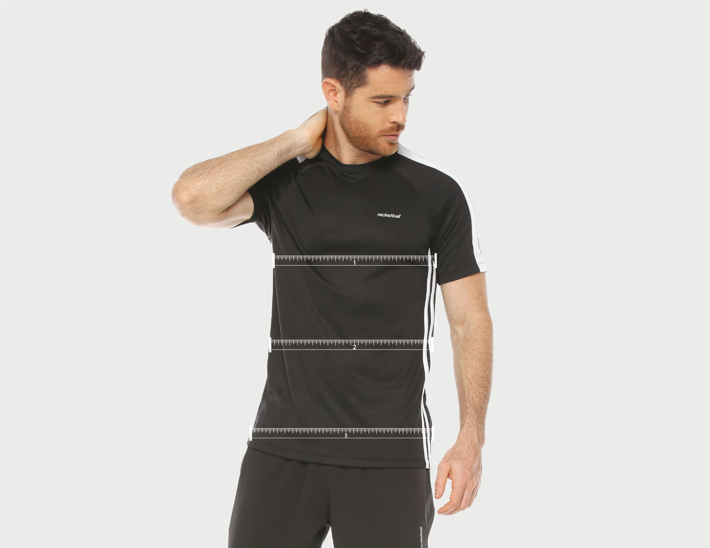 imagen de modelo guia de tallas para hombre camisetas y partes superiores